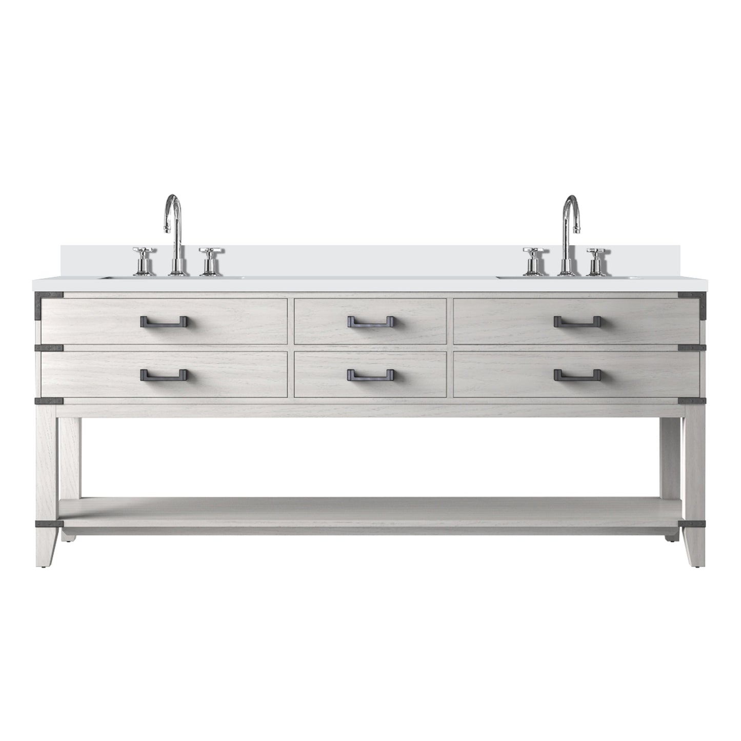 Norwalk 80 in W x 22 in D White Oak Double Bath Vanity