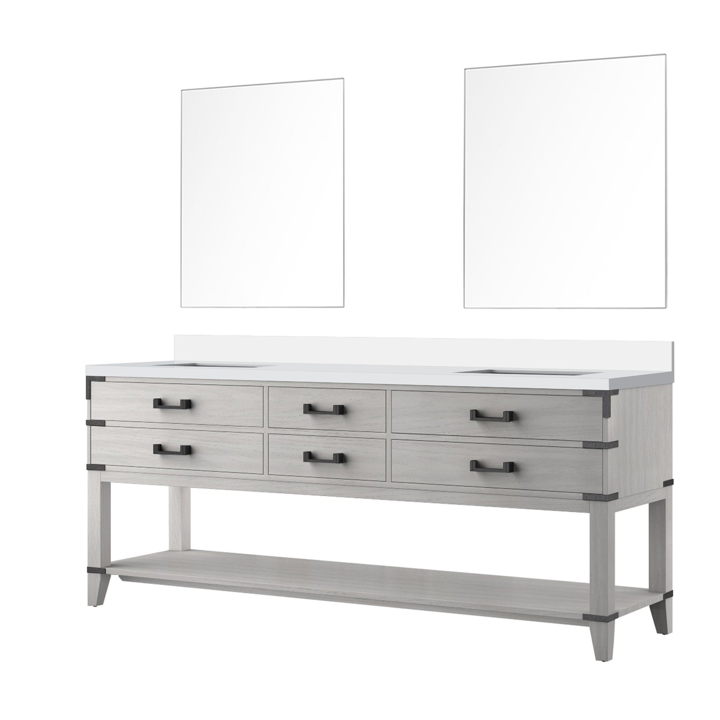 Norwalk 80 in W x 22 in D White Oak Double Bath Vanity