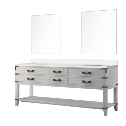 Norwalk 80 in W x 22 in D White Oak Double Bath Vanity