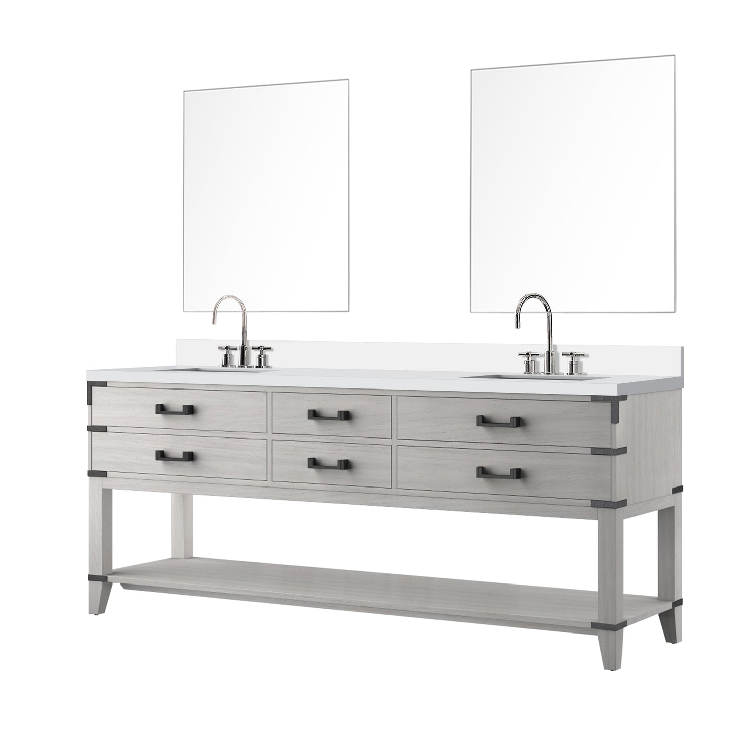 Norwalk 80 in W x 22 in D White Oak Double Bath Vanity