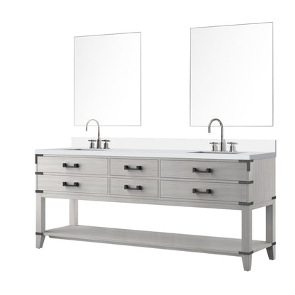 Norwalk 80 in W x 22 in D White Oak Double Bath Vanity