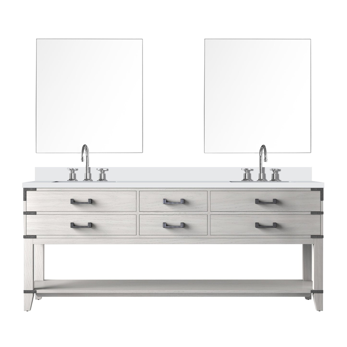 Norwalk 80 in W x 22 in D White Oak Double Bath Vanity