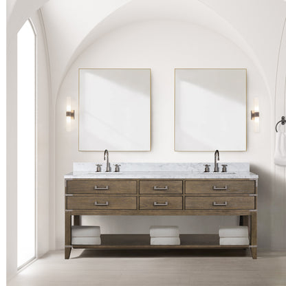 Norwalk 80 in W x 22 in D Grey Oak Double Bath Vanity
