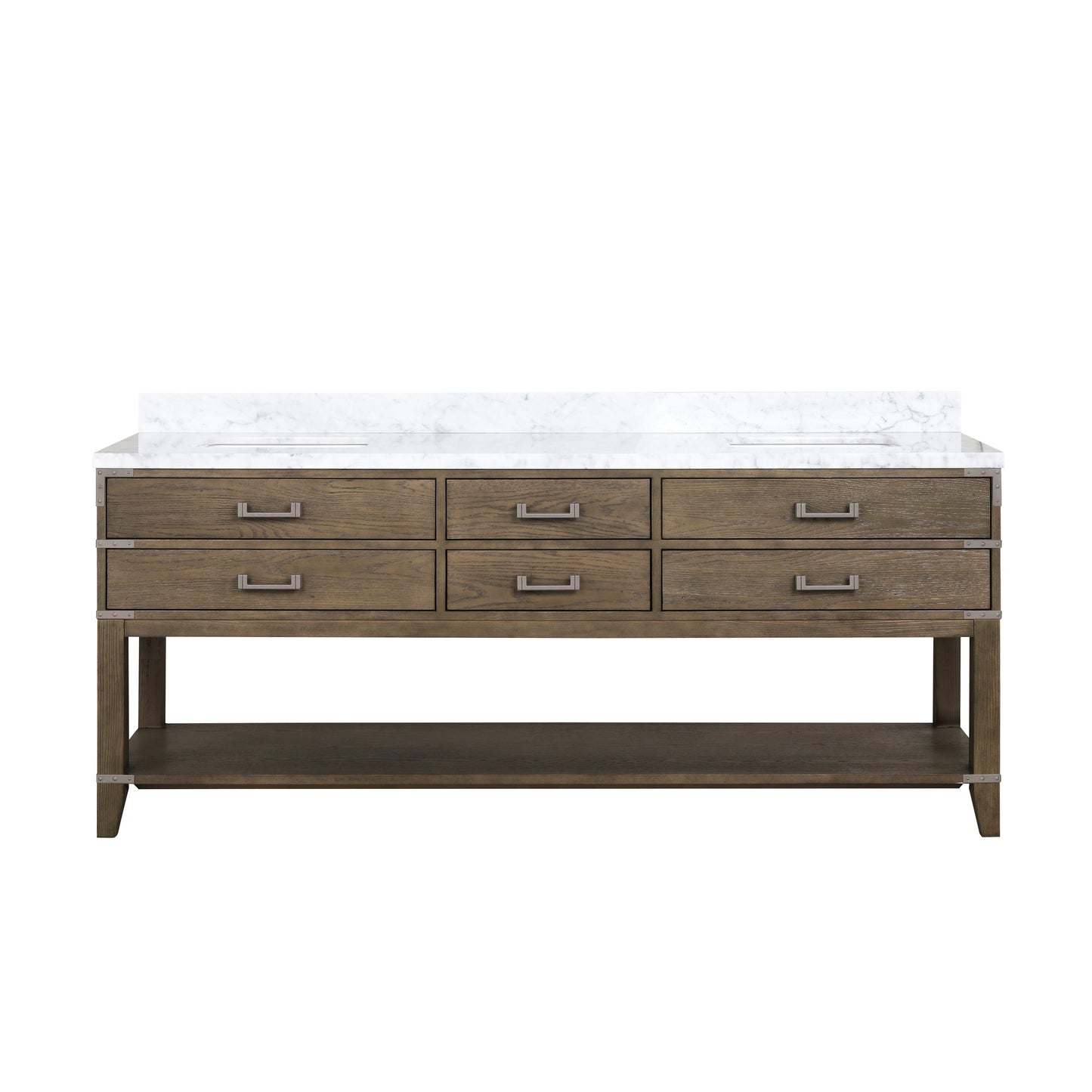 Norwalk 80 in W x 22 in D Grey Oak Double Bath Vanity