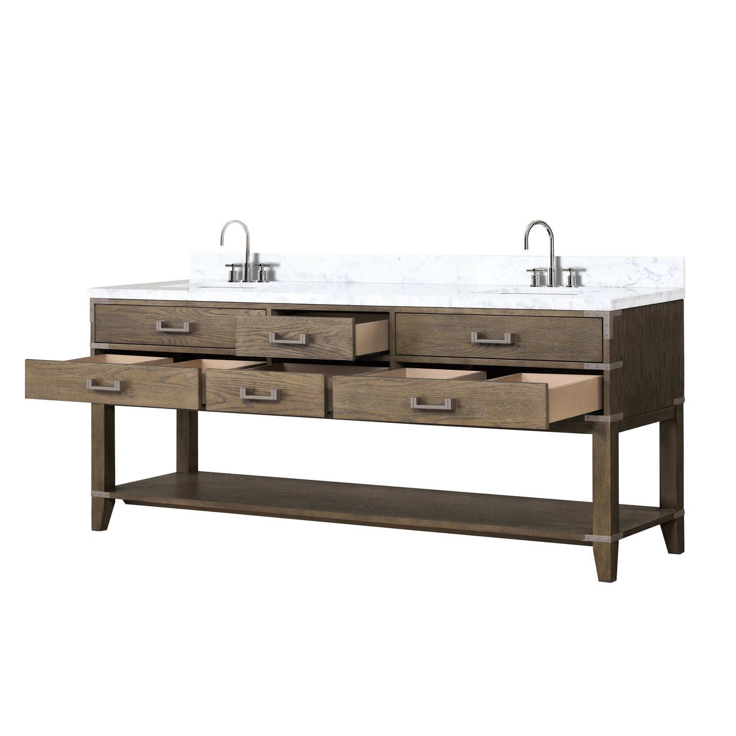 Norwalk 80 in W x 22 in D Grey Oak Double Bath Vanity