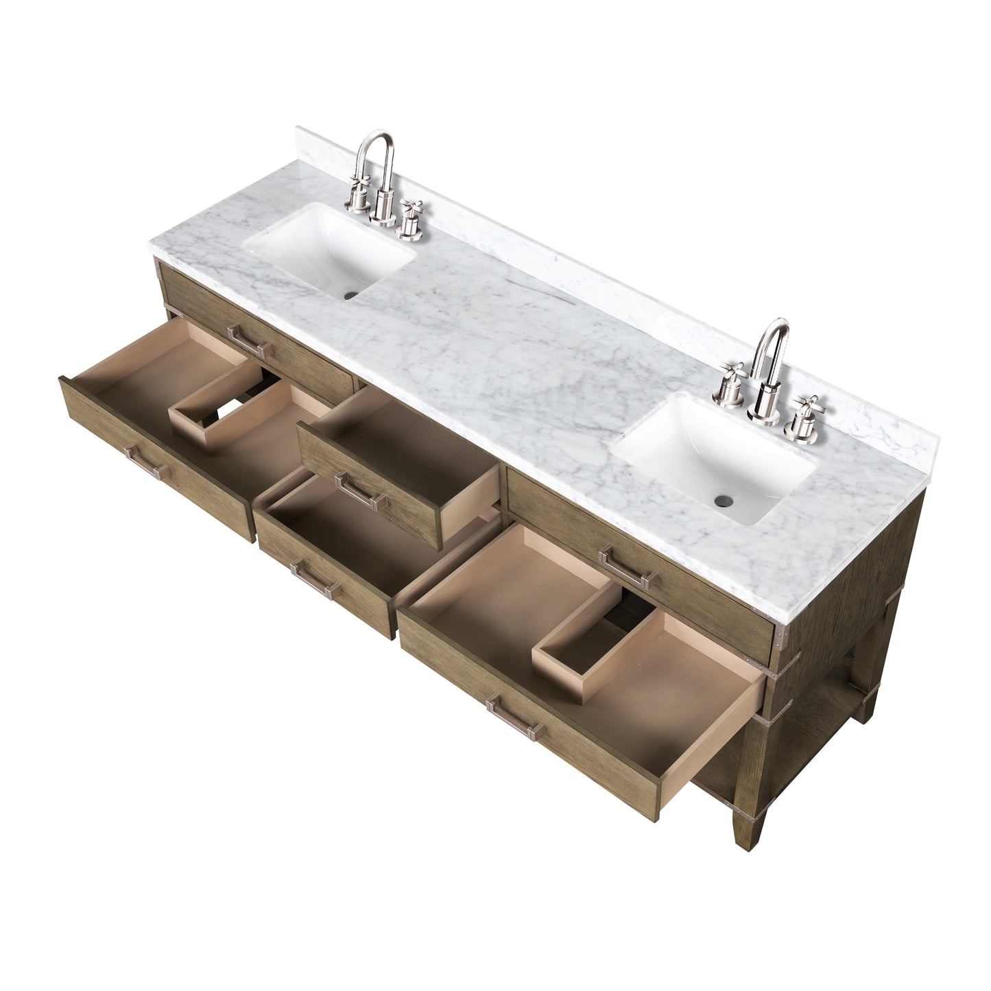 Norwalk 80 in W x 22 in D Grey Oak Double Bath Vanity
