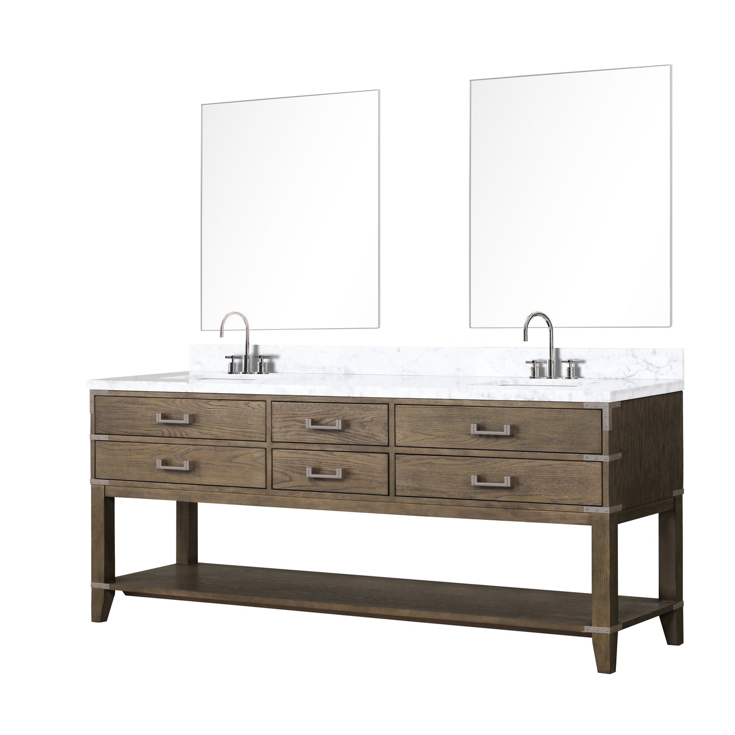 Norwalk 80 in W x 22 in D Grey Oak Double Bath Vanity
