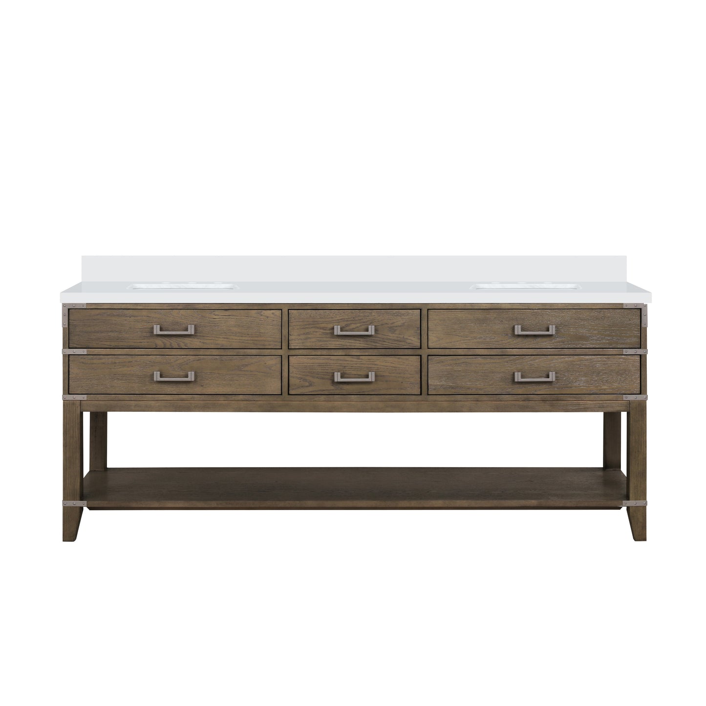 Norwalk 80 in W x 22 in D Grey Oak Double Bath Vanity