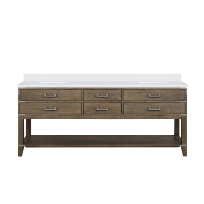 Norwalk 80 in W x 22 in D Grey Oak Double Bath Vanity
