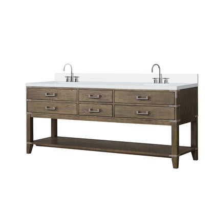 Norwalk 80 in W x 22 in D Grey Oak Double Bath Vanity