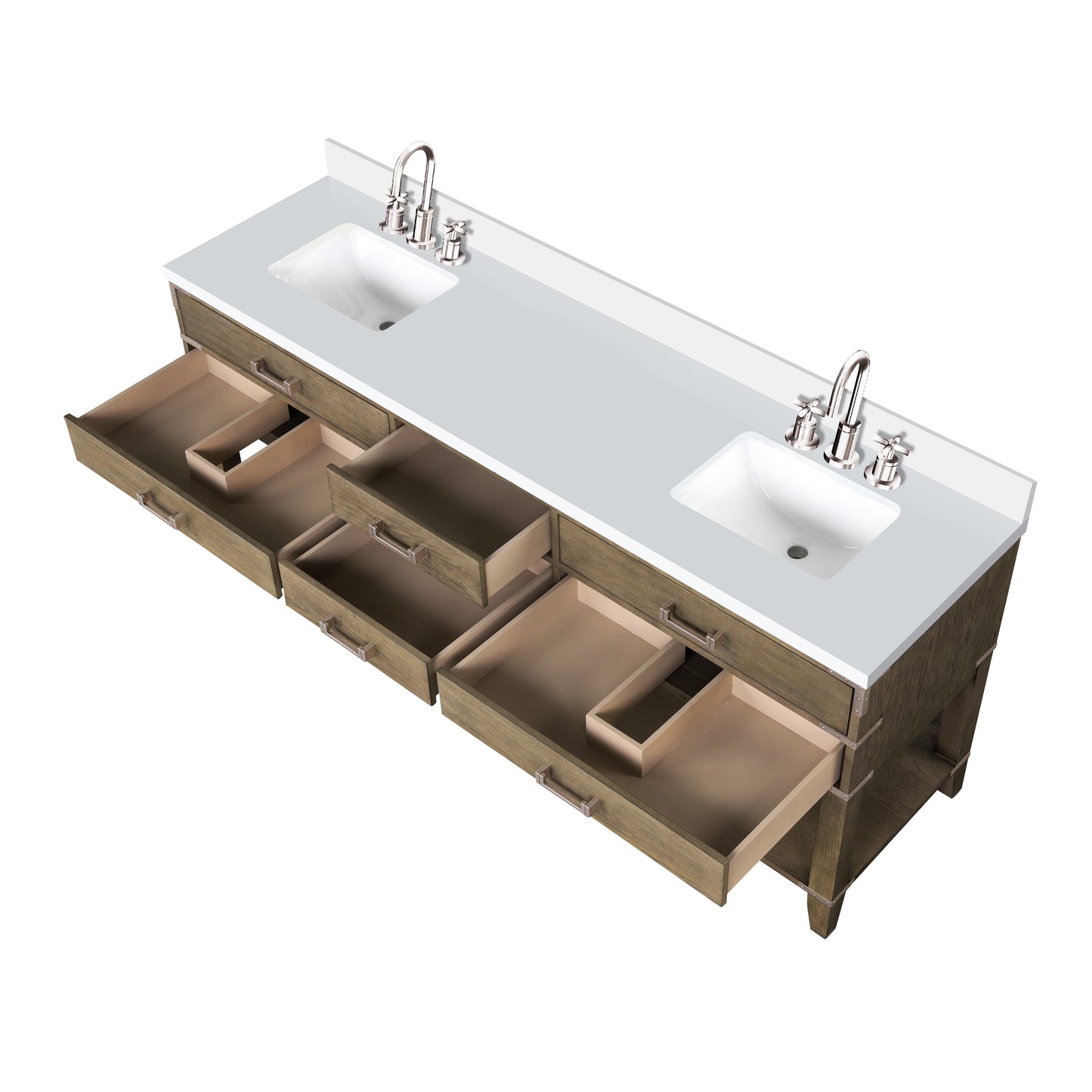 Norwalk 80 in W x 22 in D Grey Oak Double Bath Vanity