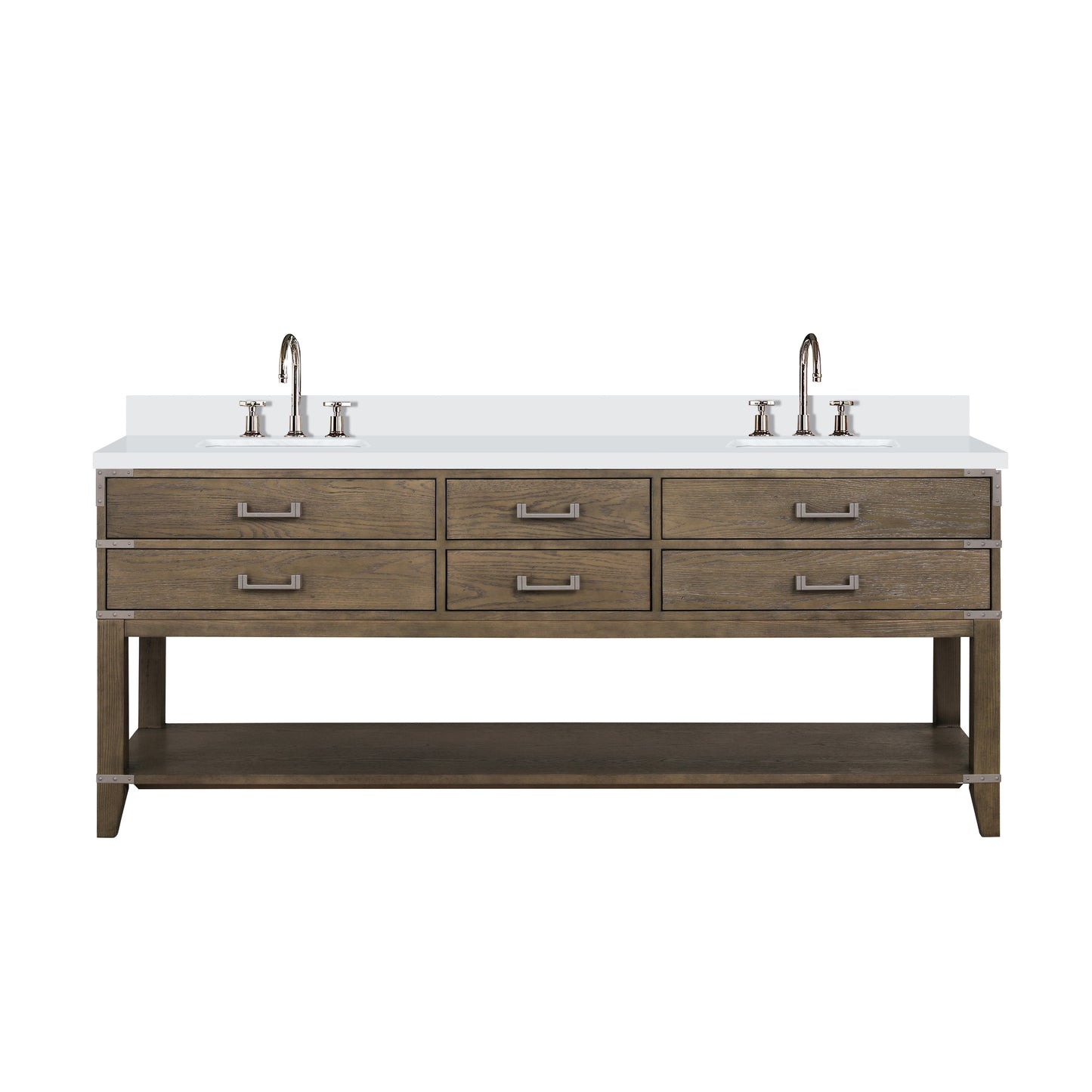 Norwalk 80 in W x 22 in D Grey Oak Double Bath Vanity