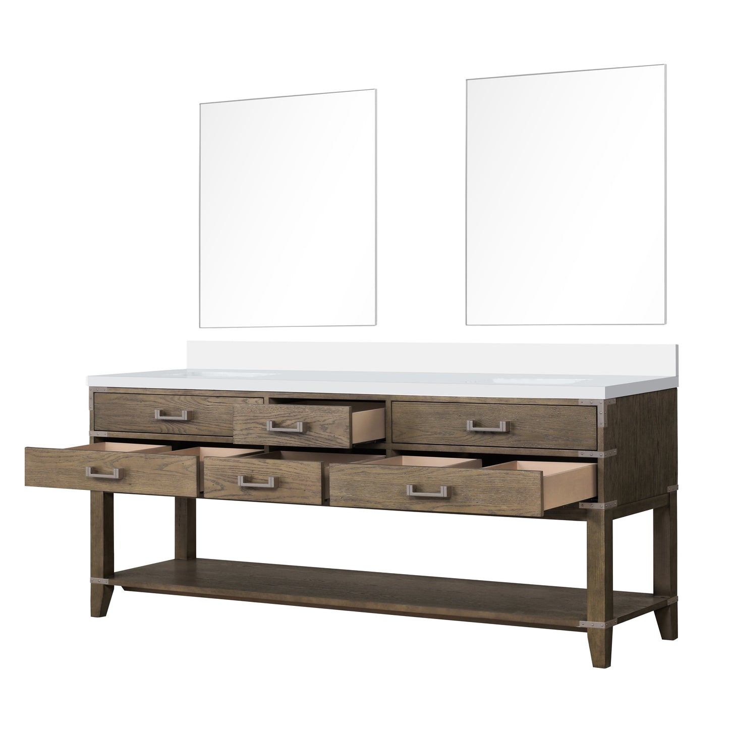 Norwalk 80 in W x 22 in D Grey Oak Double Bath Vanity