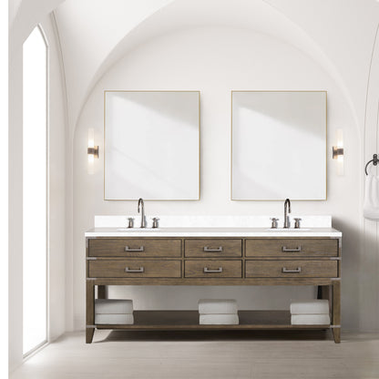 Norwalk 80 in W x 22 in D Grey Oak Double Bath Vanity