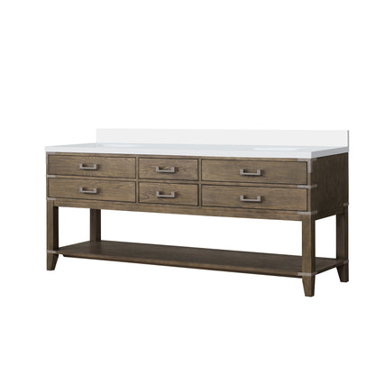 Norwalk 80 in W x 22 in D Grey Oak Double Bath Vanity