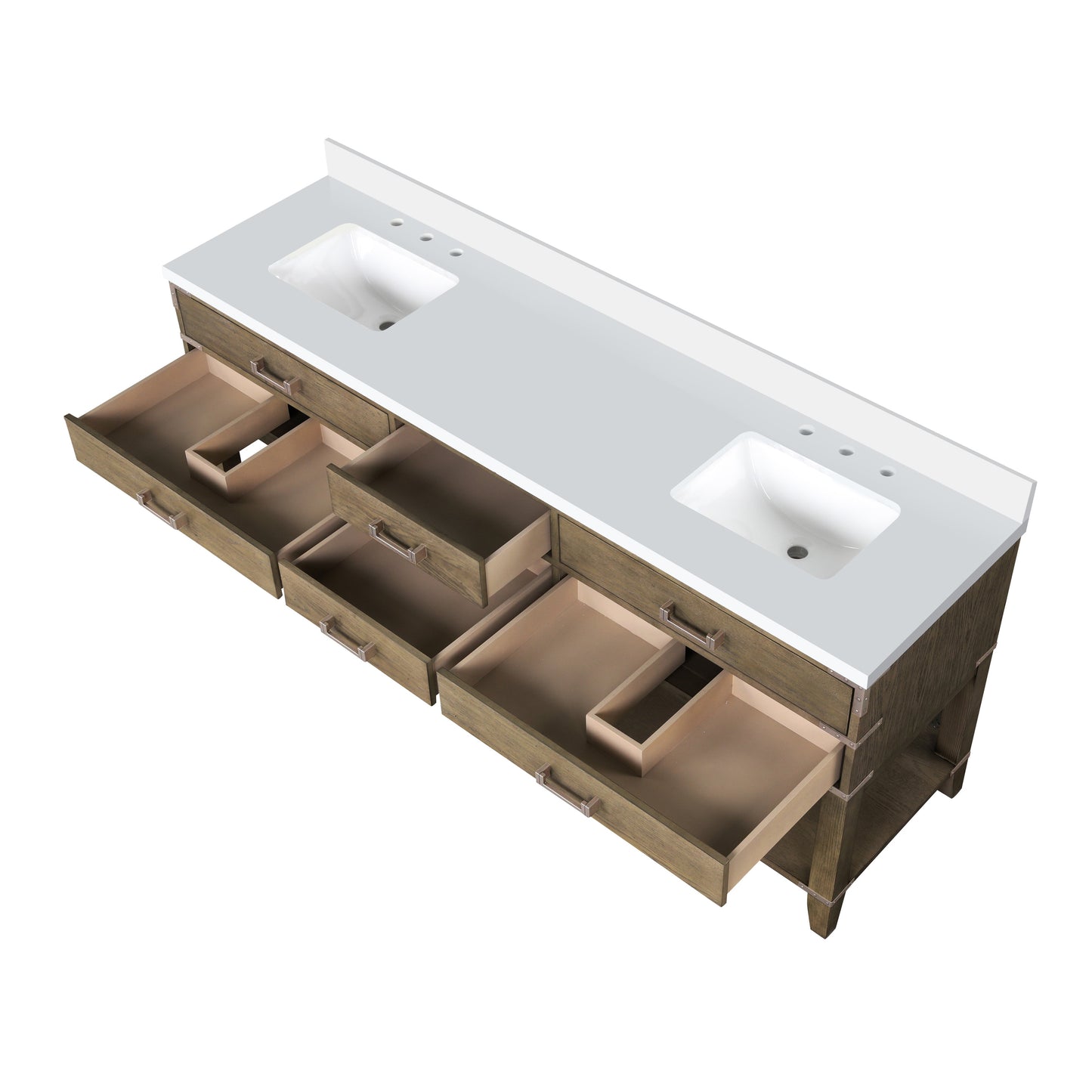 Norwalk 80 in W x 22 in D Grey Oak Double Bath Vanity