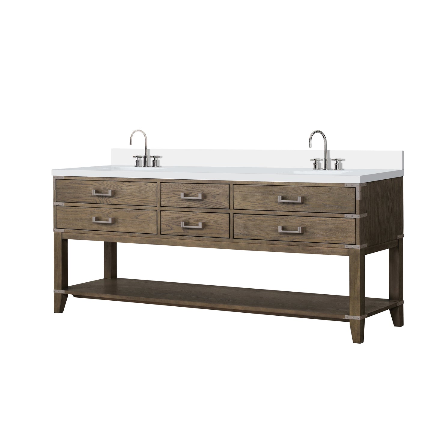 Norwalk 80 in W x 22 in D Grey Oak Double Bath Vanity