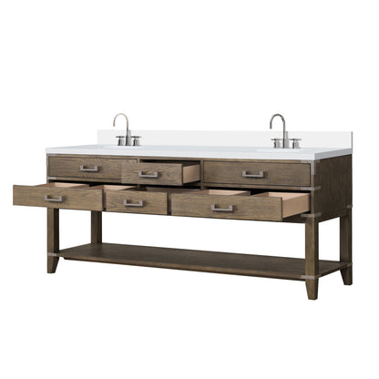 Norwalk 80 in W x 22 in D Grey Oak Double Bath Vanity