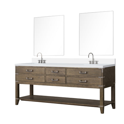 Norwalk 80 in W x 22 in D Grey Oak Double Bath Vanity