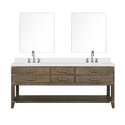 Norwalk 80 in W x 22 in D Grey Oak Double Bath Vanity