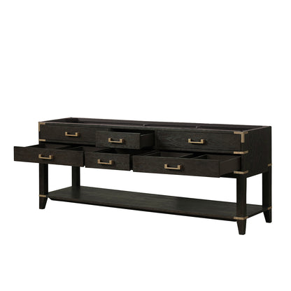 Norwalk 84 in W x 22 in D Black Oak Double Bath Vanity