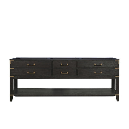 Norwalk 84 in W x 22 in D Black Oak Double Bath Vanity