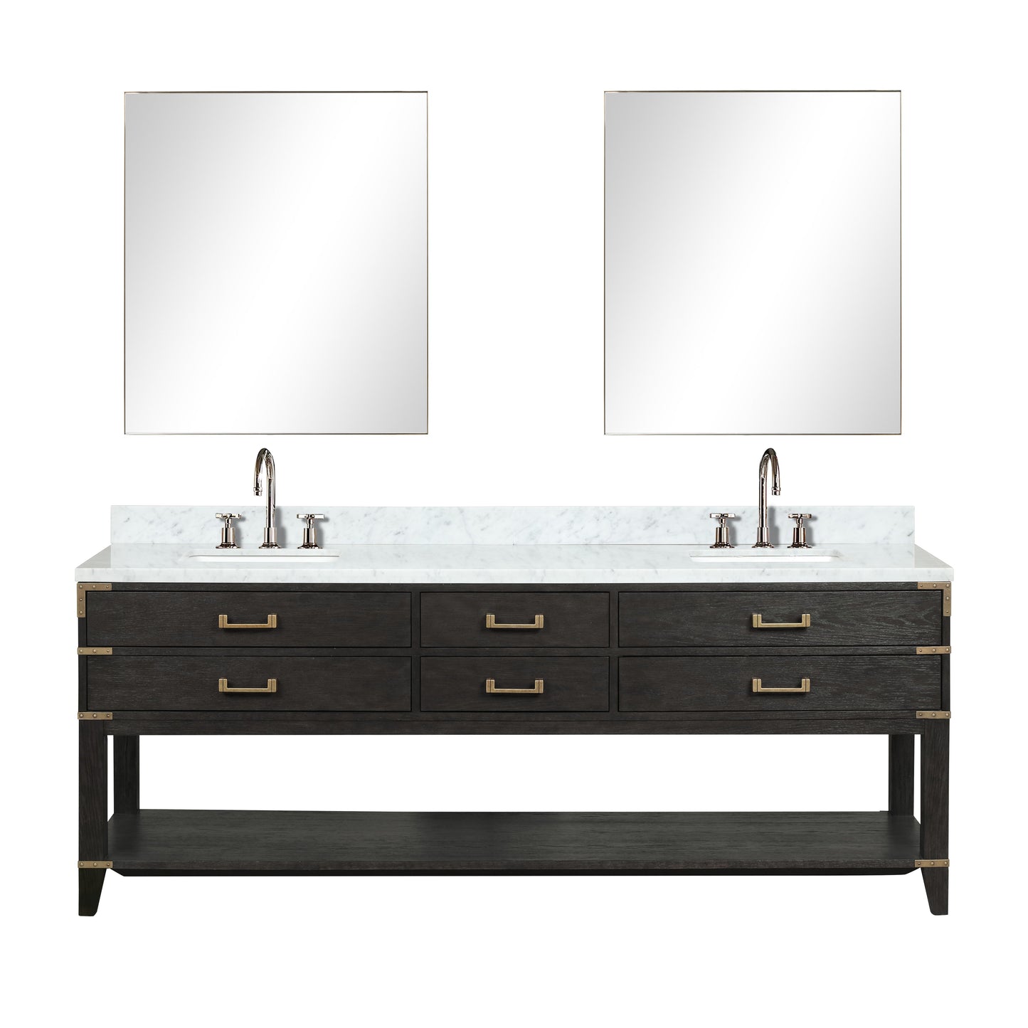 Norwalk 84 in W x 22 in D Black Oak Double Bath Vanity