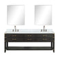 Norwalk 84 in W x 22 in D Black Oak Double Bath Vanity