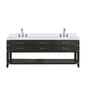 Norwalk 84 in W x 22 in D Black Oak Double Bath Vanity
