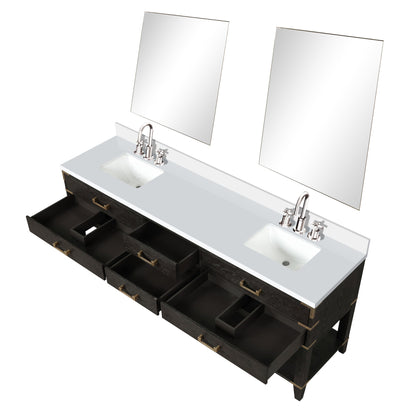 Norwalk 84 in W x 22 in D Black Oak Double Bath Vanity