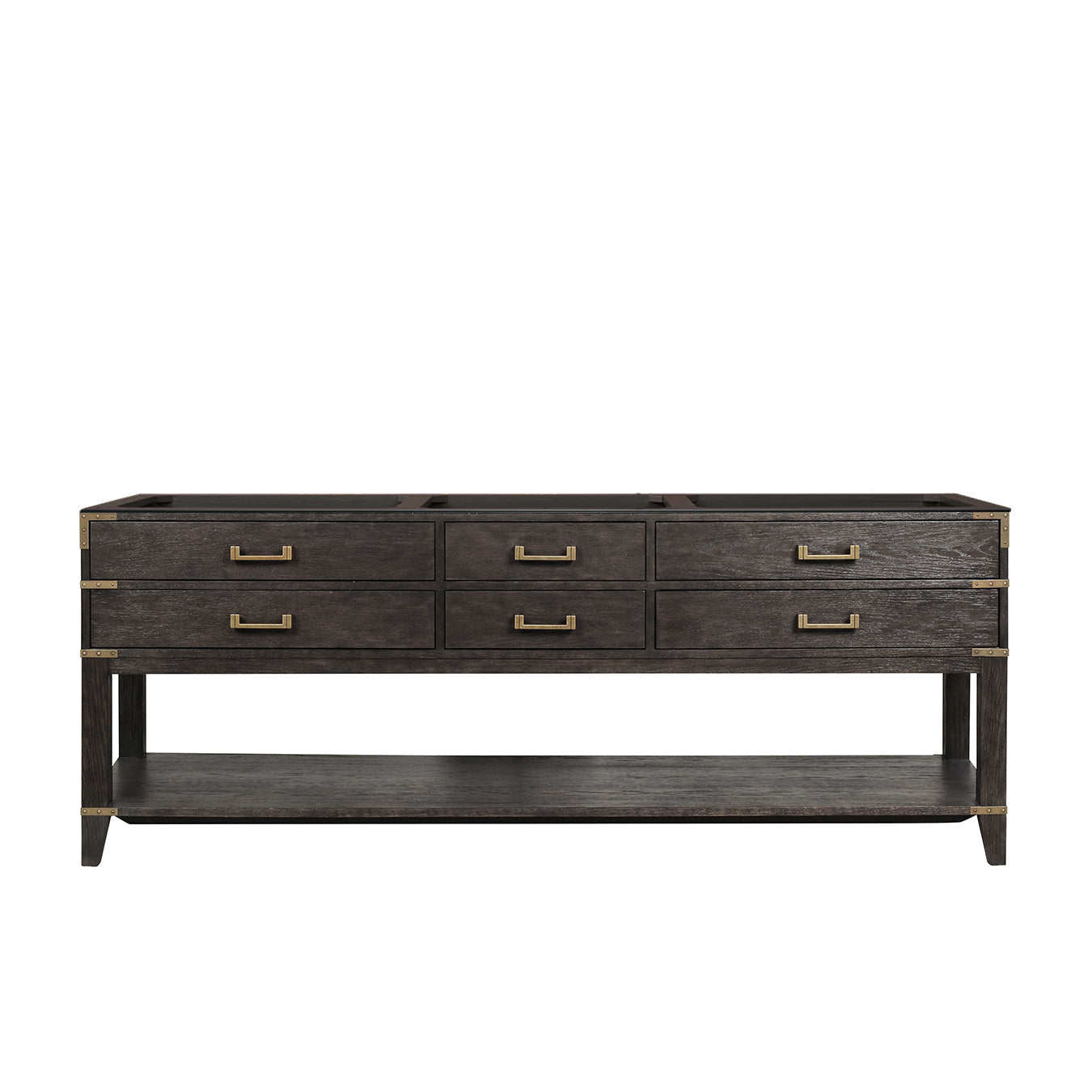 Norwalk 84 in W x 22 in D Brown Oak Double Bath Vanity