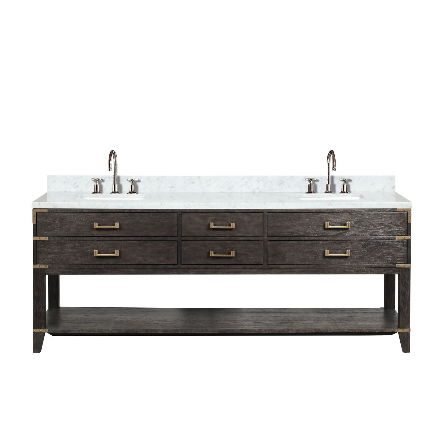 Norwalk 84 in W x 22 in D Brown Oak Double Bath Vanity