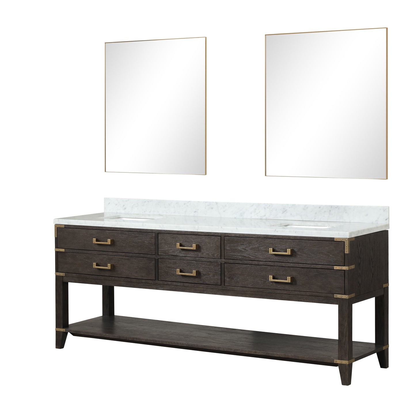 Norwalk 84 in W x 22 in D Brown Oak Double Bath Vanity