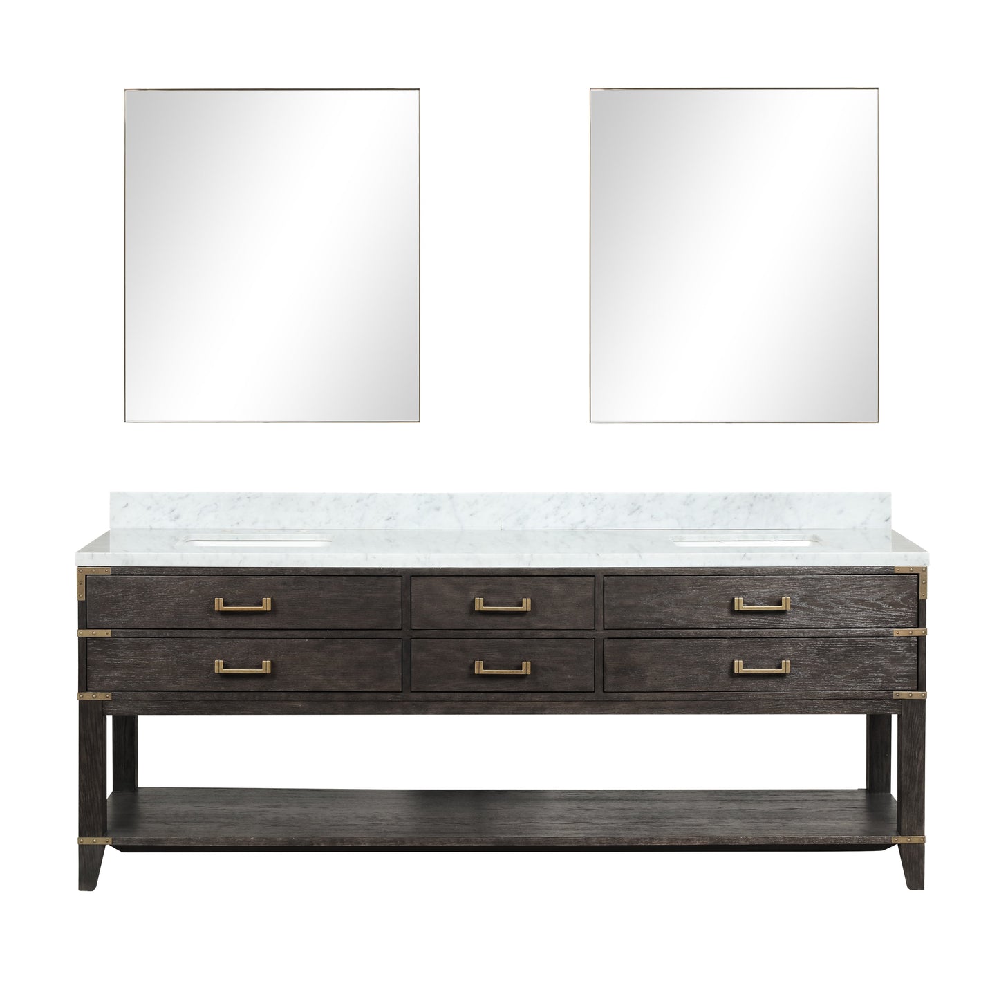 Norwalk 84 in W x 22 in D Brown Oak Double Bath Vanity