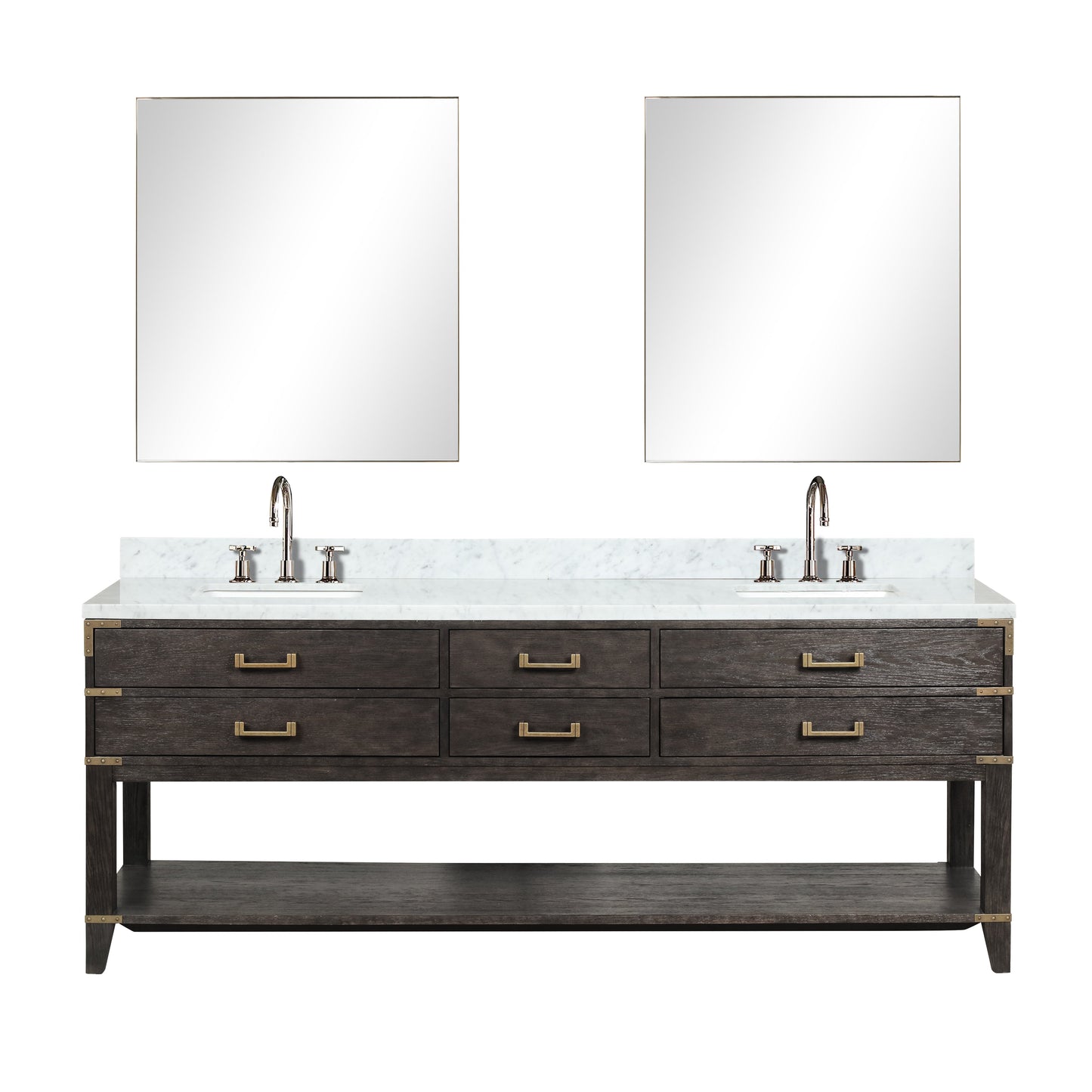 Norwalk 84 in W x 22 in D Brown Oak Double Bath Vanity