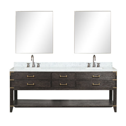 Norwalk 84 in W x 22 in D Brown Oak Double Bath Vanity