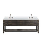 Norwalk 84 in W x 22 in D Brown Oak Double Bath Vanity
