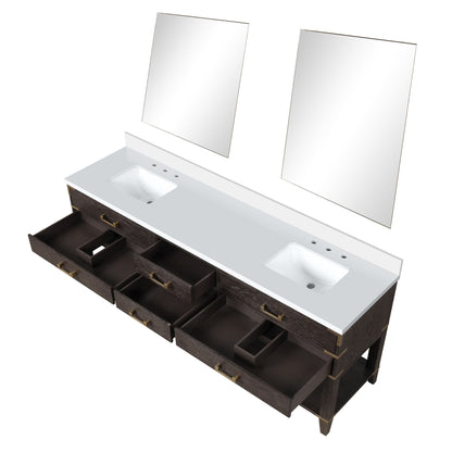 Norwalk 84 in W x 22 in D Brown Oak Double Bath Vanity