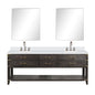 Norwalk 84 in W x 22 in D Brown Oak Double Bath Vanity
