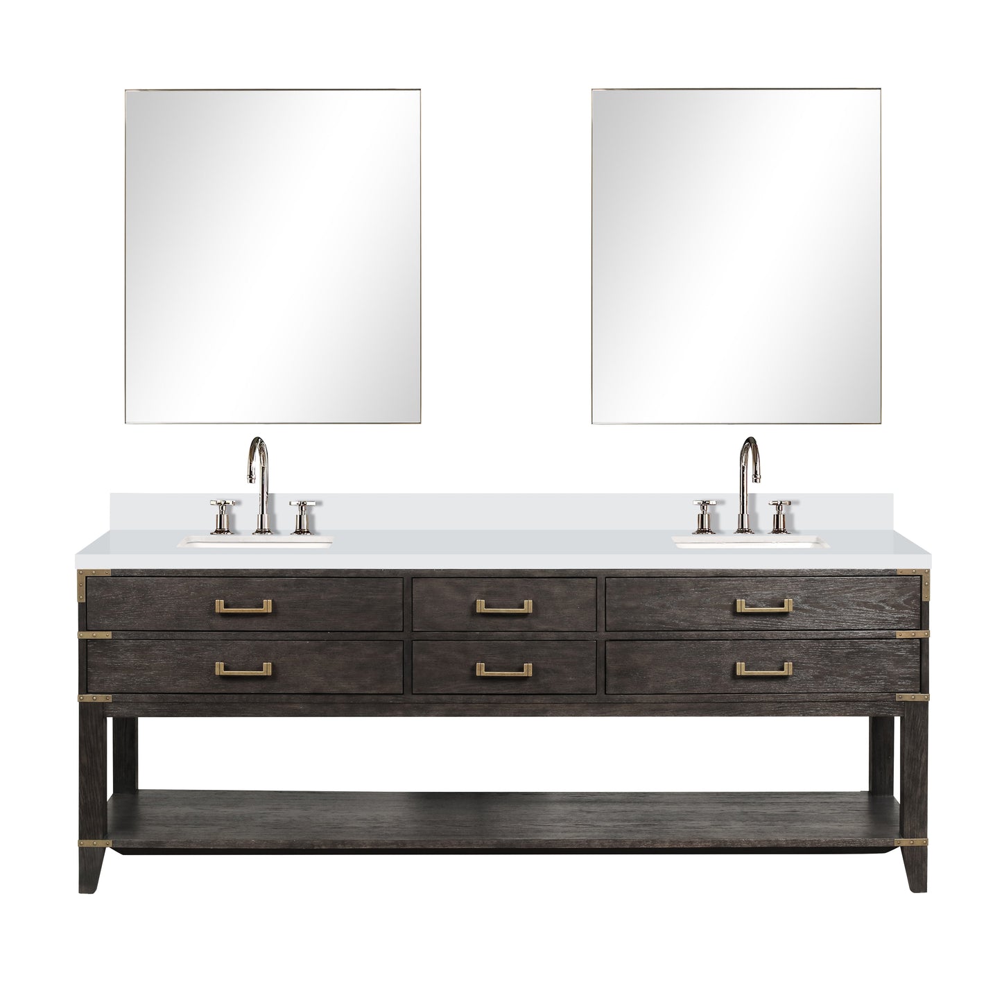 Norwalk 84 in W x 22 in D Brown Oak Double Bath Vanity