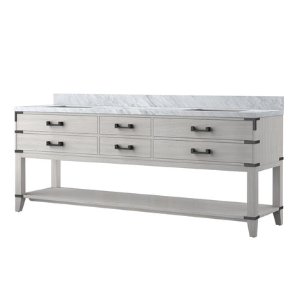 Norwalk 84 in W x 22 in D White Oak Double Bath Vanity