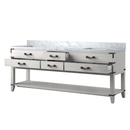 Norwalk 84 in W x 22 in D White Oak Double Bath Vanity