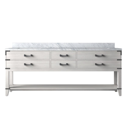 Norwalk 84 in W x 22 in D White Oak Double Bath Vanity