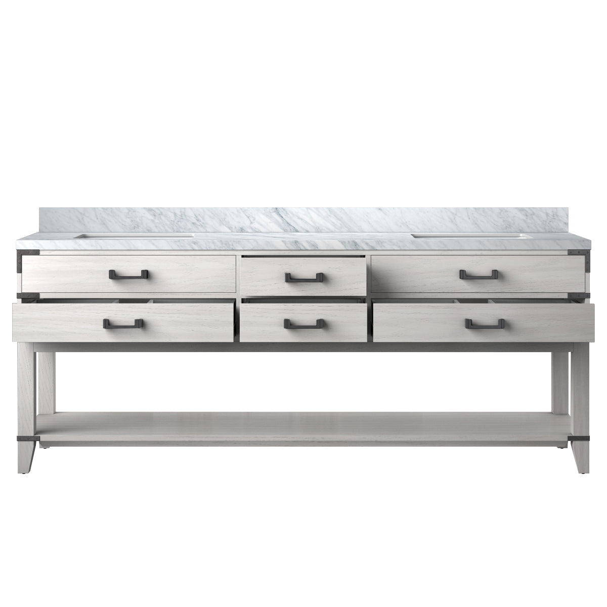 Norwalk 84 in W x 22 in D White Oak Double Bath Vanity