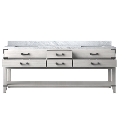 Norwalk 84 in W x 22 in D White Oak Double Bath Vanity