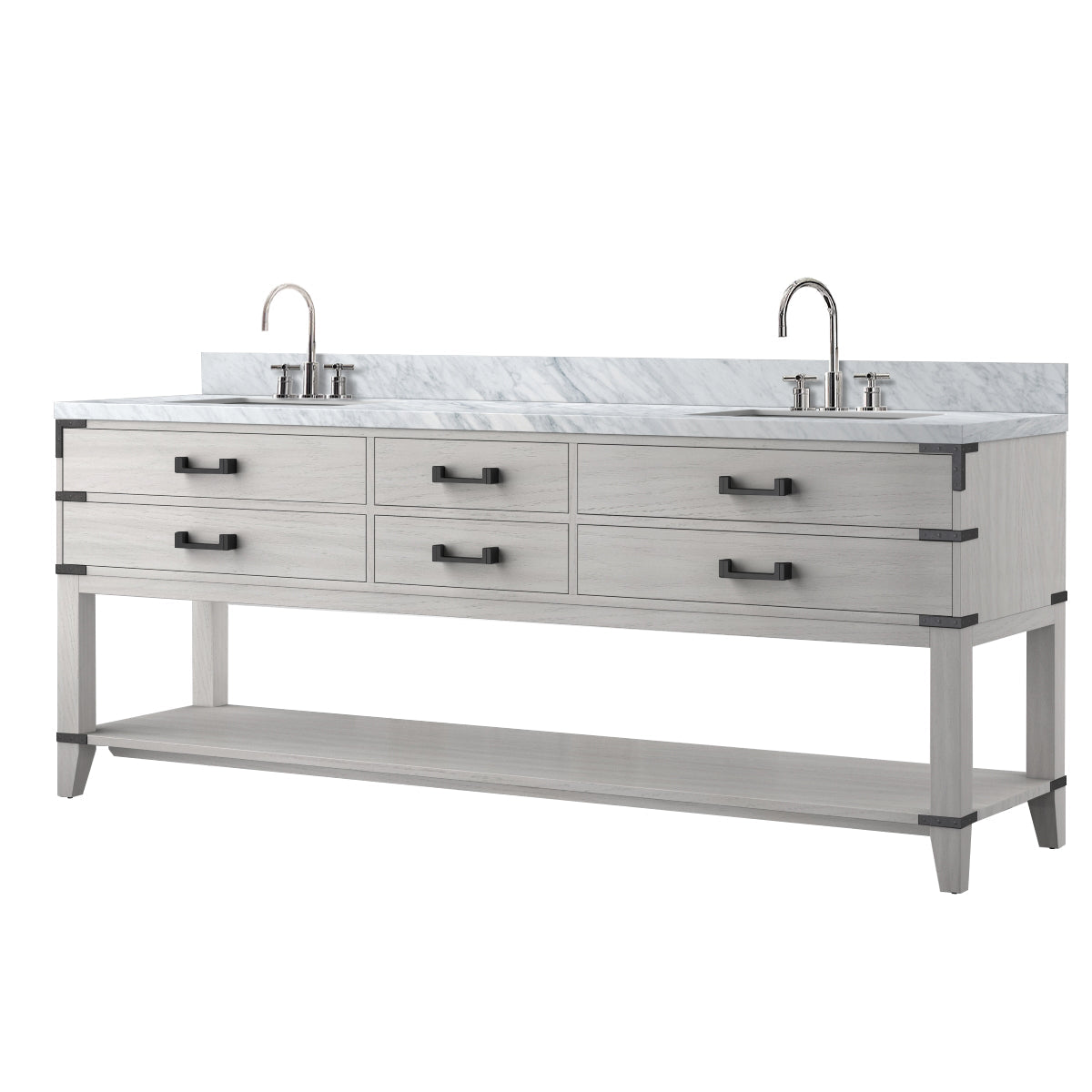 Norwalk 84 in W x 22 in D White Oak Double Bath Vanity