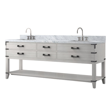 Norwalk 84 in W x 22 in D White Oak Double Bath Vanity
