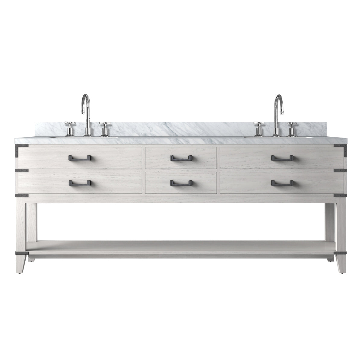 Norwalk 84 in W x 22 in D White Oak Double Bath Vanity