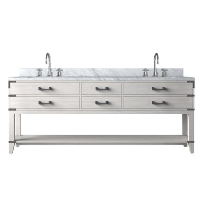 Norwalk 84 in W x 22 in D White Oak Double Bath Vanity