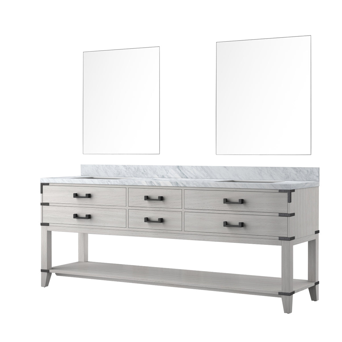 Norwalk 84 in W x 22 in D White Oak Double Bath Vanity